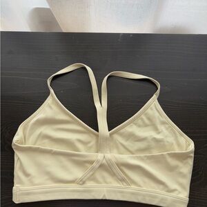 Gymshark Yellow Cream Sports Bra with Y-Back Design